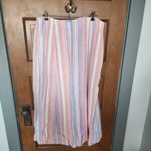 Loft striped skirt, size 12, side slit